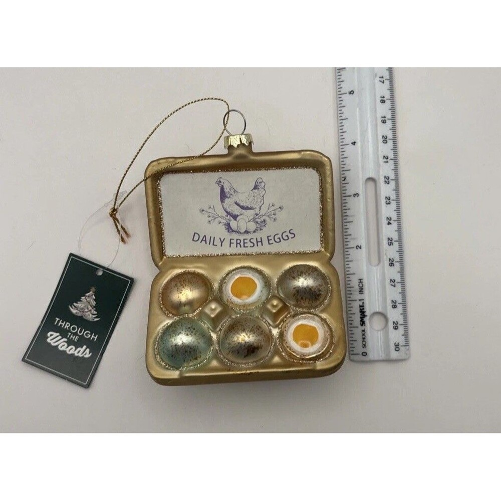 Daily Fresh Eggs Christmas Ornament  Farm Chicken Homestead Whimsical
